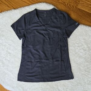 Med Couture Grey Scrub Top, Womens Size Small